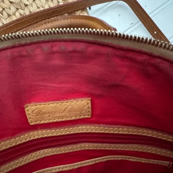 Dooney & Bourke Chevron Leather Satchel Bag Black and White Geometric - Picture 3 of 9